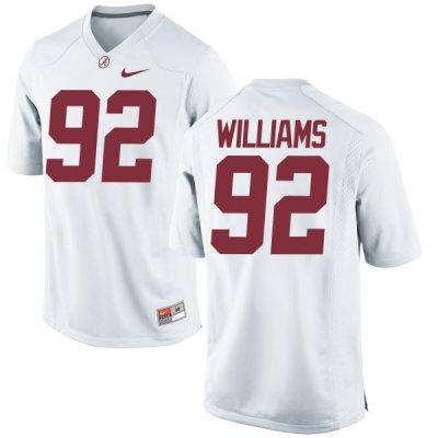 Men's Alabama Crimson Tide #92 Quinnen Williams White Replica NCAA College Football Jersey 2403LWZJ1